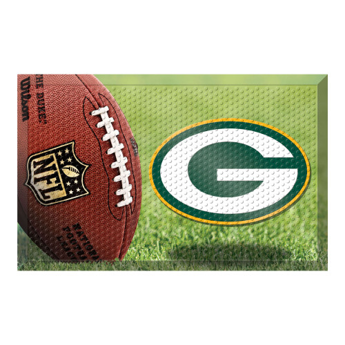 19" x 30" Brown and Green NFL Green Bay Packers Shoe Scraper Door Mat