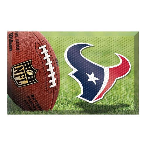 19" x 30" Brown and Blue NFL Houston Texans Shoe Scraper Door Mat