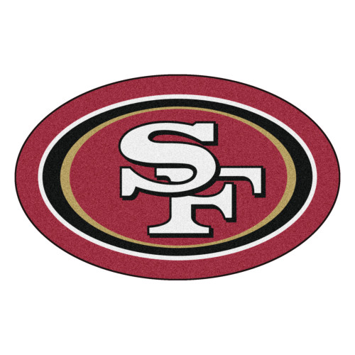 36" x 22.75" Red and White NFL San Francisco 49ers Mascot Logo Area Rug