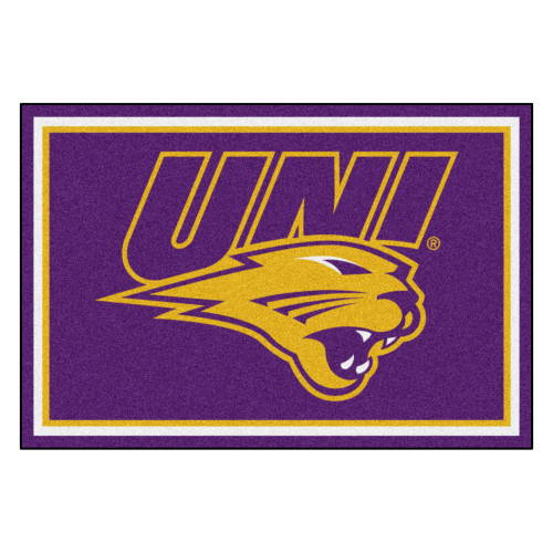 5' x 8' Purple and Yellow NCAA University of Northern Iowa Panthers Non-Skid Area Rug
