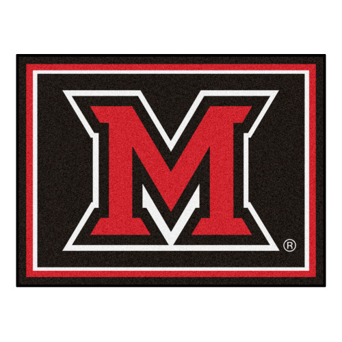 7.25' x 9.75' Red NCAA Miami University Redhawks Plush Area Rug