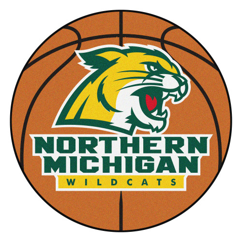 NCAA Northern Michigan University Wildcats Basketball Shaped Mat Area Rug