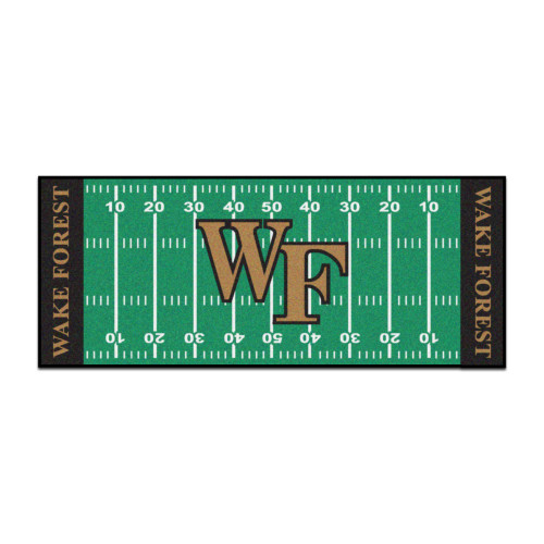 30" x 72" Black and Green NCAA Wake Forest University Demon Deacons Football Runner Mat Area Rug