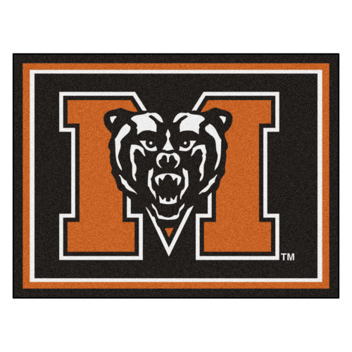 7.25' x 9.75' Orange NCAA Mercer University the Thundering Herd Plush Area Rug