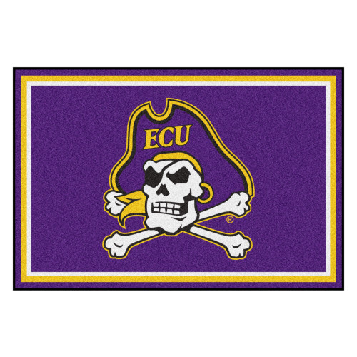 4.9' x 7.3' Blue NCAA East Carolina University Pirates Plush Area Rug