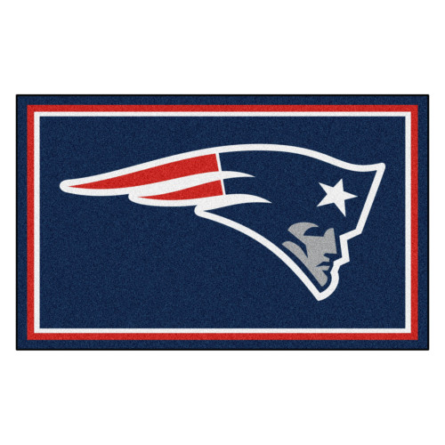 3.6' x 5.9' Blue and Red NFL New England Patriots Rectangular Plush Area Rug