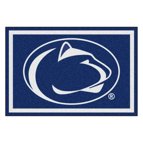 4.9' x 7.3' Blue and White NCAA Penn State Nittany Lions Ultra Plush Rectangular Area Rug