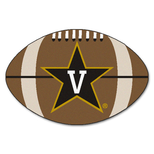 20.5" x 32.5" Brown and Black Contemporary NCAA Vanderbilt University Commodores Football Mat