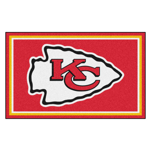 3.6' x 5.9' Red and White NFL Kansas City Chiefs Ultra Plush Rectangular Area Rug