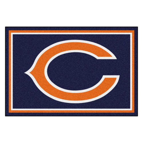 59.5" x 88" Blue and Orange NFL Chicago Bears Non-Skid Area Rug