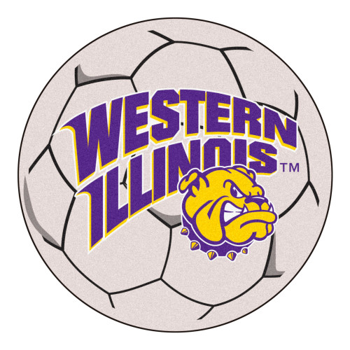 27" White and Purple NCAA Western Illinois University Leathernecks Soccer Ball Mat