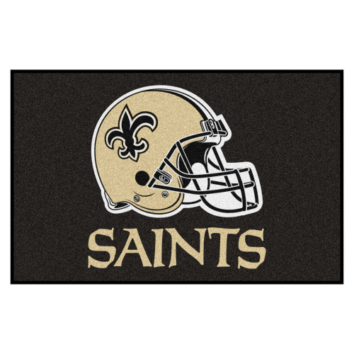 19" x 30" Black and White NFL New Orleans Saints Rectangular Starter Mat