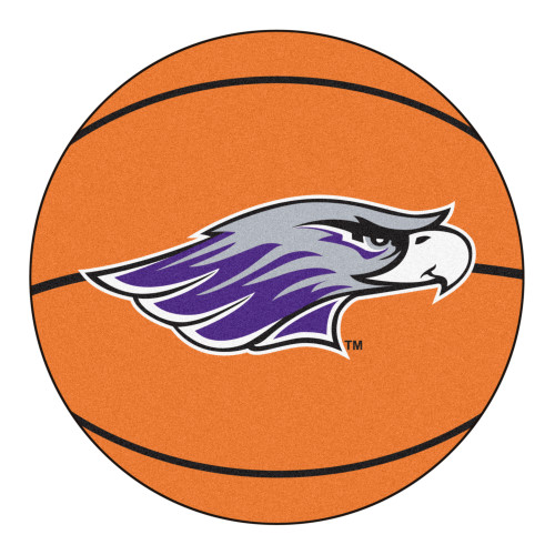 27" Orange and Purple NCAA University of Wisconsin Whitewater Warhawks Basketball Round Mat