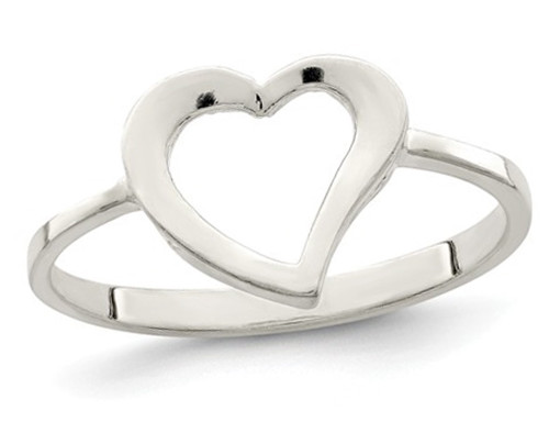 Sterling Silver Polished Open Heart Promise Ring - 68QGG2407-6