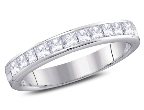3/4 Carat (ctw H-I, I1-I2) Princess-Cut Diamond Wedding Band Ring in 14K White Gold - 08GDG4074275W-6