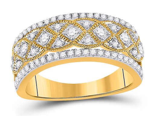 14K Yellow Gold 1/2 Carat (ctw G-H, I1-I2) Diamond Band Ring - 08GDG153404-6