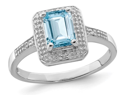 1.05 Carat (ctw) Swiss Blue Topaz Ring in Sterling Silver - 68QGG4496BT-6