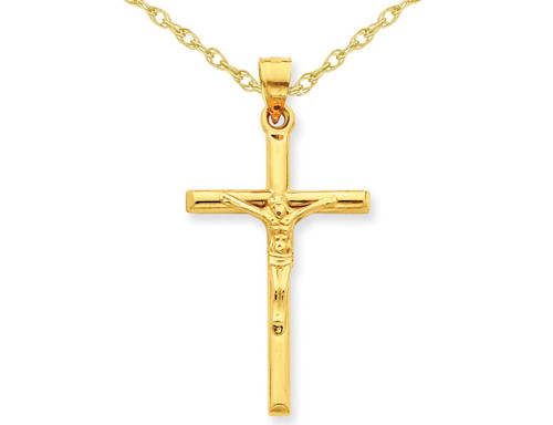 Crucifix Pendant Necklace 14K Yellow Gold with Chain