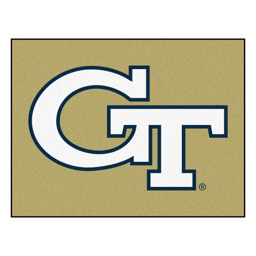 33.75" x 42.5" White NCAA Georgia Tech Yellow Jackets Non-Skid Mat Rectangular Area Rug