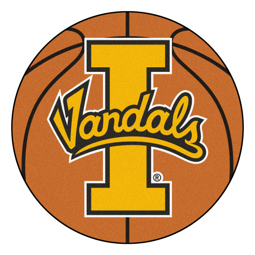 27" Brown and Yellow NCAA University of Idaho Vandals Round Area Rug