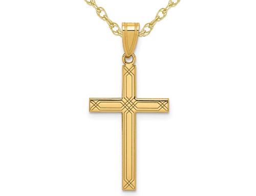 Cross Pendant Necklace in 14K Yellow Gold with Chain