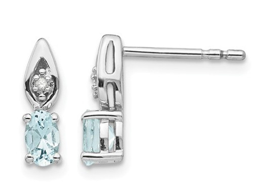 14K White Gold Aquamarine Earrings 2/5 carat (ctw)