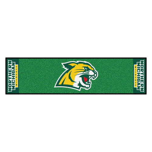 18" x 72" Green and Yellow NCAA Northern Michigan University Wildcats Green Mat Golf Accessory