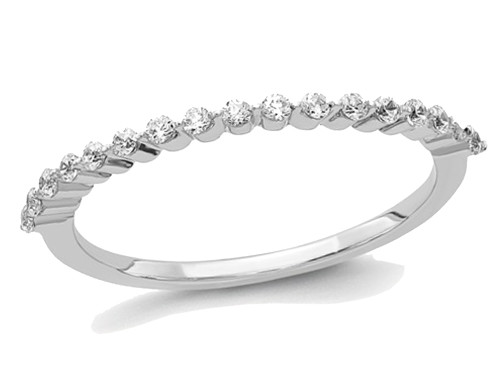 Ladies 14K White Gold 1/5 Carat (ctw Color H-I, I2-I3) Diamond Wedding Band Ring