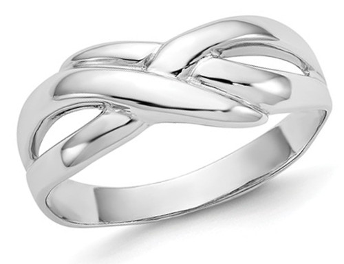 Cocktail X Dome Polished Ring in 14K White Gold - 08QGG0906W-9