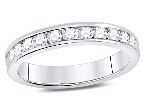 1/2 Carat (ctw H-I, I1-I2) Diamond Anniversary Ring Band in 14K White Gold - 08GDG4072650W-6