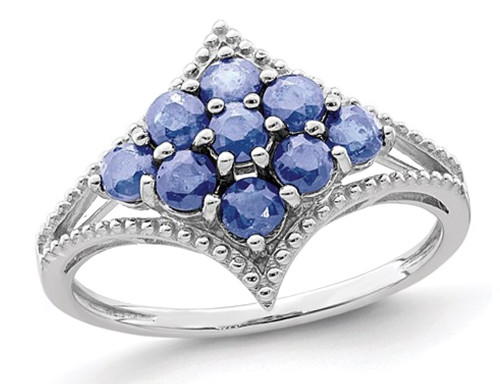 1/5 carat (ctw) Tanzanite Cluster Ring in Sterling Silver