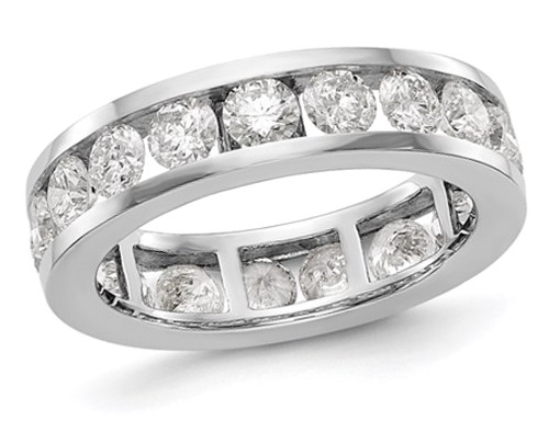3.00 Carat (ctw H-I, I1-I2) Diamond Eternity Wedding Band Ring in 14K White Gold - 08QGG0090300W-9