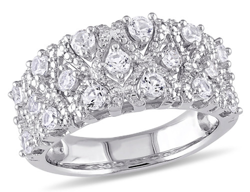 1 3/10 Carat (ctw) Lab-Created White Sapphire Pave Ring In Sterling Silver - 68DLG1001004CWS-5