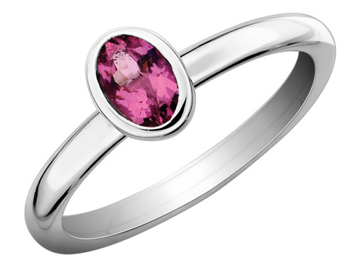 Pink Tourmaline Ring 2/5 Carat (ctw) in Sterling Silver - 68QGG0443PT-6