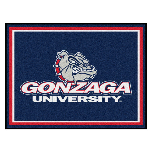 87" x 117" Blue and Red NCAA Gonzaga University Bulldogs Plush Non-Skid Area Rug