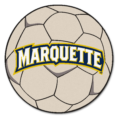 27" White NCAA Marquette University Golden Eagles Soccer Ball Round Area Rug