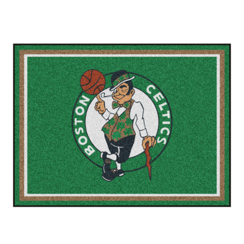 7.25' x 9.75' Green and White NBA Boston Celtics Plush Non-Skid Area Rug