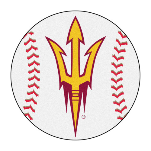 27" White and Red NCAA Arizona State University Sun Devils Baseball Door Mat