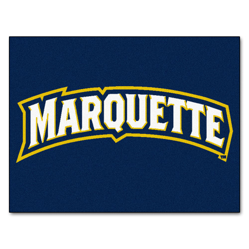 33.75" x 42.5" Blue and White NCAA Marquette University Golden Eagles Rectangular Area Rug
