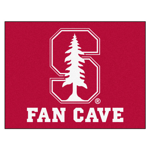 33.75" x 42.5" White and Red NCAA Cardinal Fan Cave All-Star Rectangular Mat Area Rug