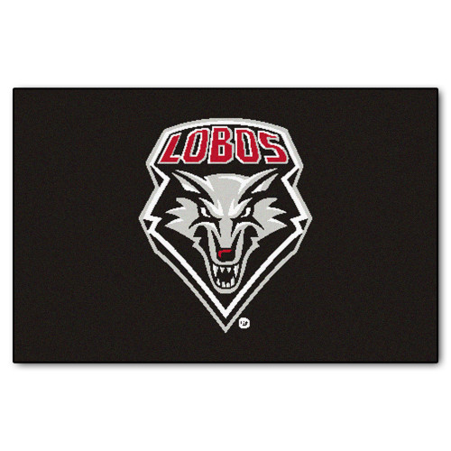 19" x 30" Black and Red NCAA University of New Mexico Lobos Starter Mat Rectangular Area Rug