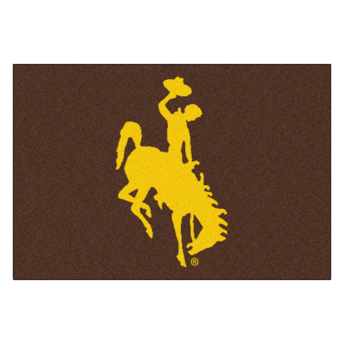 19" x 30" Brown and Yellow NCAA University of Wyoming Cowboys Starter Rectangular Area Rug