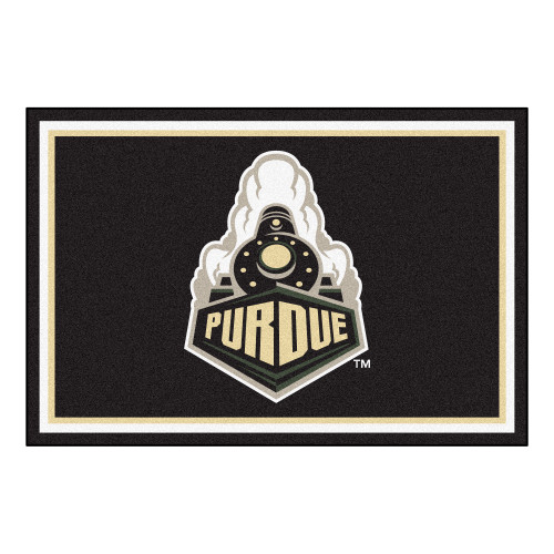 59.5" x 88" Black NCAA Purdue University Boilermakers Non-Skid Area Rug