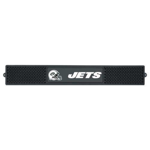 3.25" x 24" Black NFL New York Jets Drink Mat Tailgate Accessory