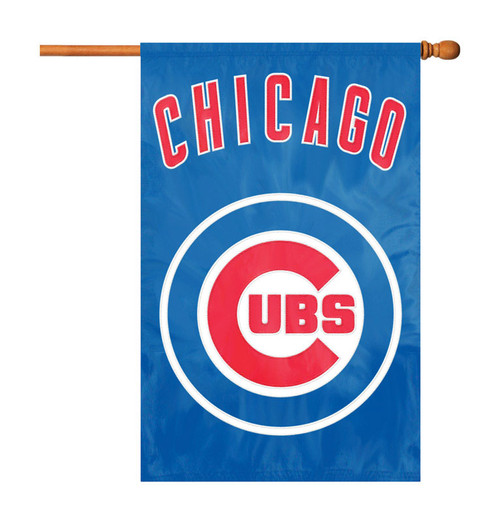 Party Animal Chicago Cubs Applique Banner Flag Nylon 1 pk - Case Of: 1; Each Pack Qty: 1