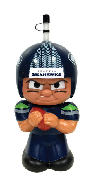 Party Animal TeenyMates 16 oz. 3D Character Water Bottle SeaHawks - Case Of: 1