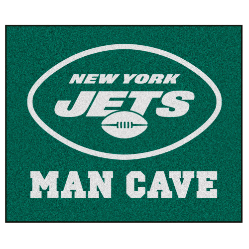 5' x 6' Green and White NFL Jets Man Cave Tailgater Rectangular Mat Area Rug