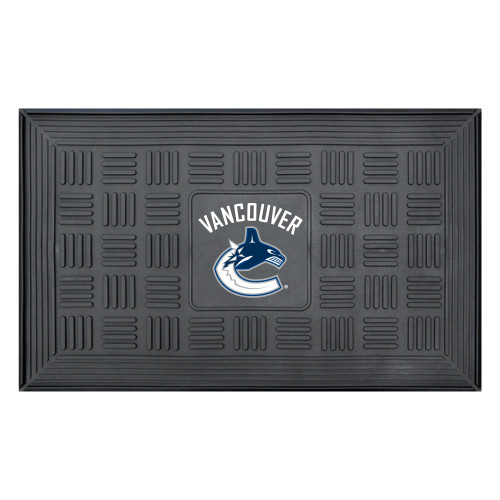 19.5" x 31.25" White and Blue NHL Vancouver Canucks 3-D Team Medallion Doormat