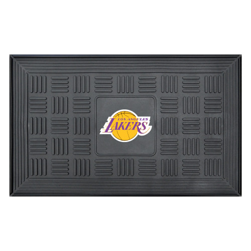19.5" x 31.25" Black and Yellow NBA Los Angeles Lakers Outdoor Door Mat