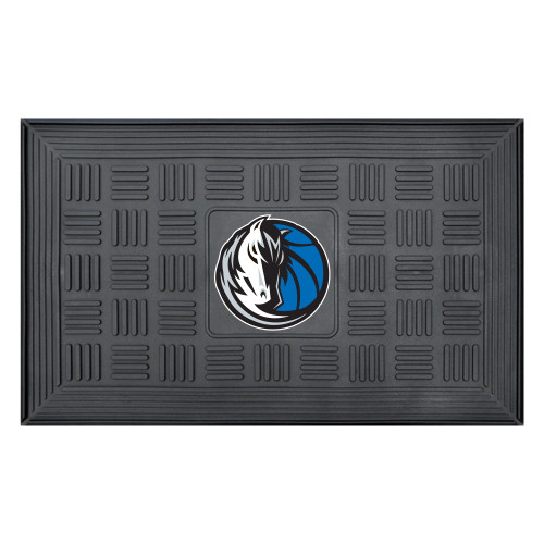 19.5" x 31.25" Black and Blue NBA Dallas Mavericks Outdoor Door Mat